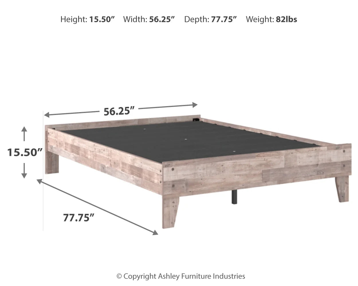 Neilsville - Whitewash - Full Platform Bed