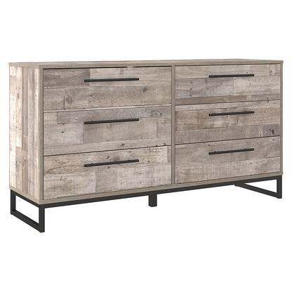 Neilsville - Whitewash - Six Drawer Dresser - Vinyl-Wrapped