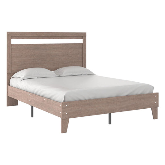 Flannia - Gray - Queen Panel Platform Bed