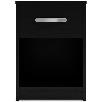 Finch - Black - One Drawer Night Stand - 23" Height