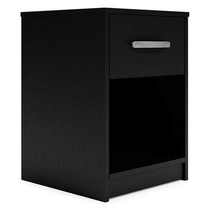 Finch - Black - One Drawer Night Stand - 23" Height