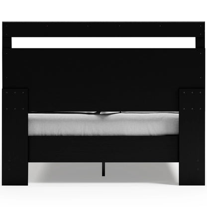 Finch - Black / Brown - Queen Panel Platform Bed