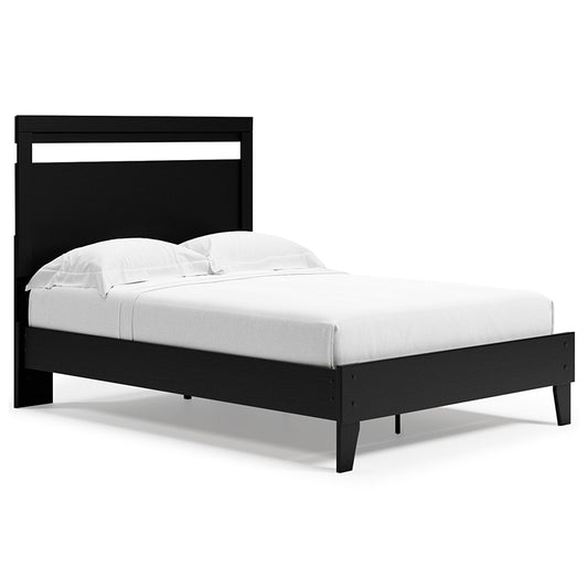 Finch - Black / Brown - Queen Panel Platform Bed