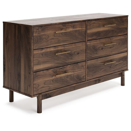 Calverson - Mocha - Six Drawer Dresser - Medium