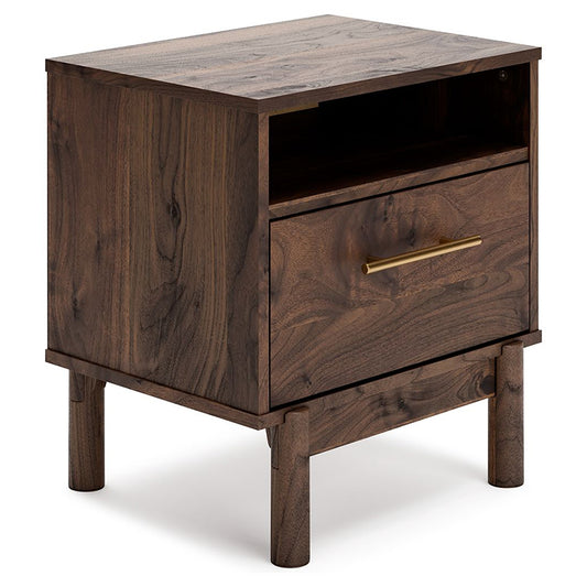 Calverson - Mocha - One Drawer Night Stand - Medium