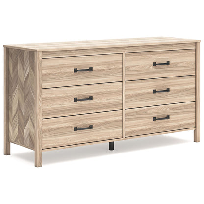 Battelle - Tan - Six Drawer Dresser