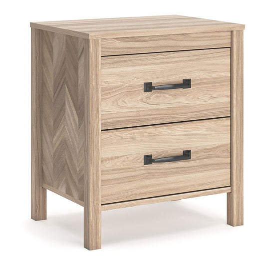 Battelle - Tan - Two Drawer Night Stand