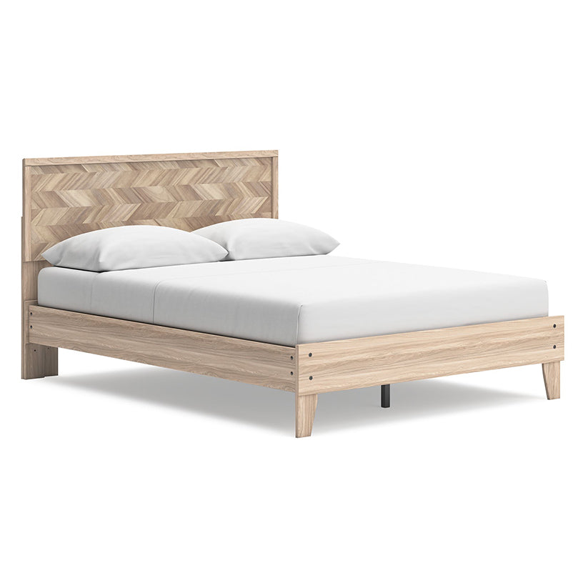 Battelle - Tan - Queen Panel Platform Bed