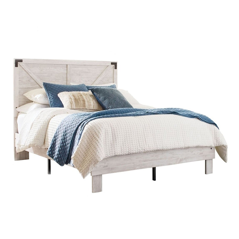 Shawburn - Whitewash - Full Panel Platform Bed