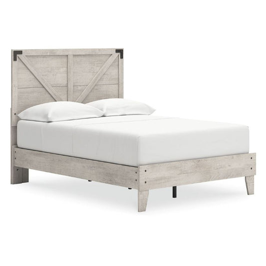 Shawburn - Whitewash - Full Platform Bed With Crossbuck Panel Headboard