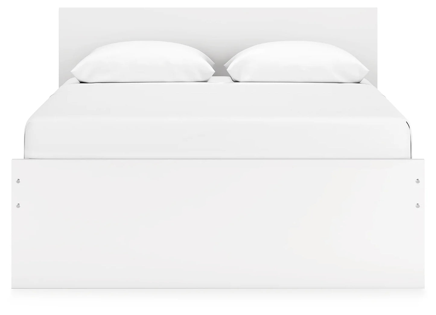 Onita - White - Queen Panel Platform Bed With 1 Side Storage