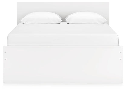 Onita - White - Queen Panel Platform Bed With 1 Side Storage