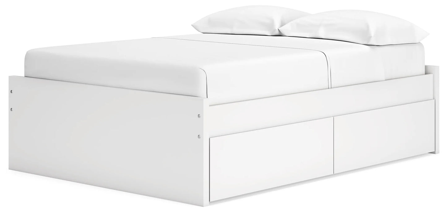 Onita - White - Full Platform Bed With 2 Side Storage