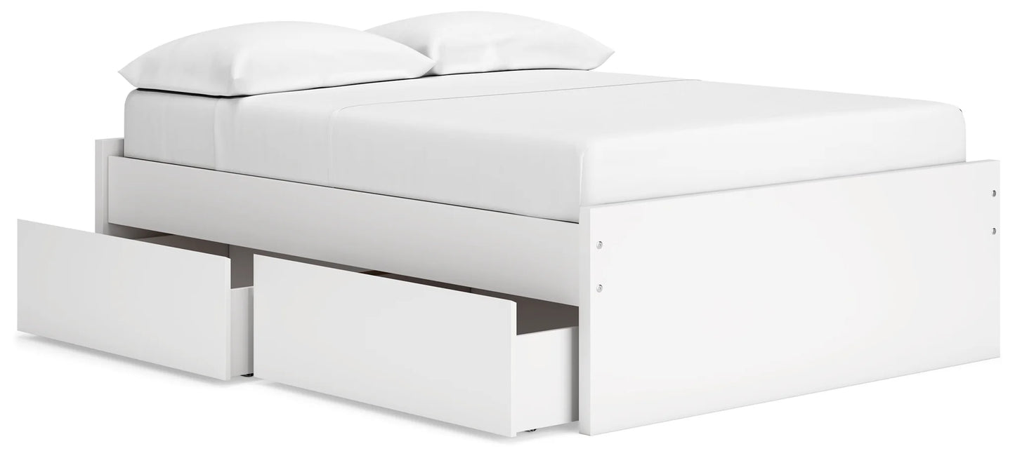 Onita - White - Full Platform Bed With 2 Side Storage