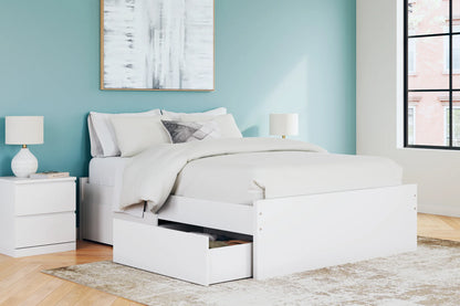 Onita - White - Queen Platform Bed With 2 Side Storage