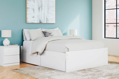 Onita - White - Queen Platform Bed With 2 Side Storage