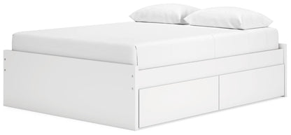 Onita - White - Queen Platform Bed With 2 Side Storage