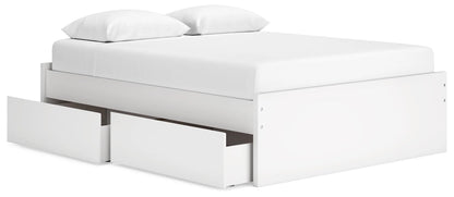 Onita - White - Queen Platform Bed With 2 Side Storage