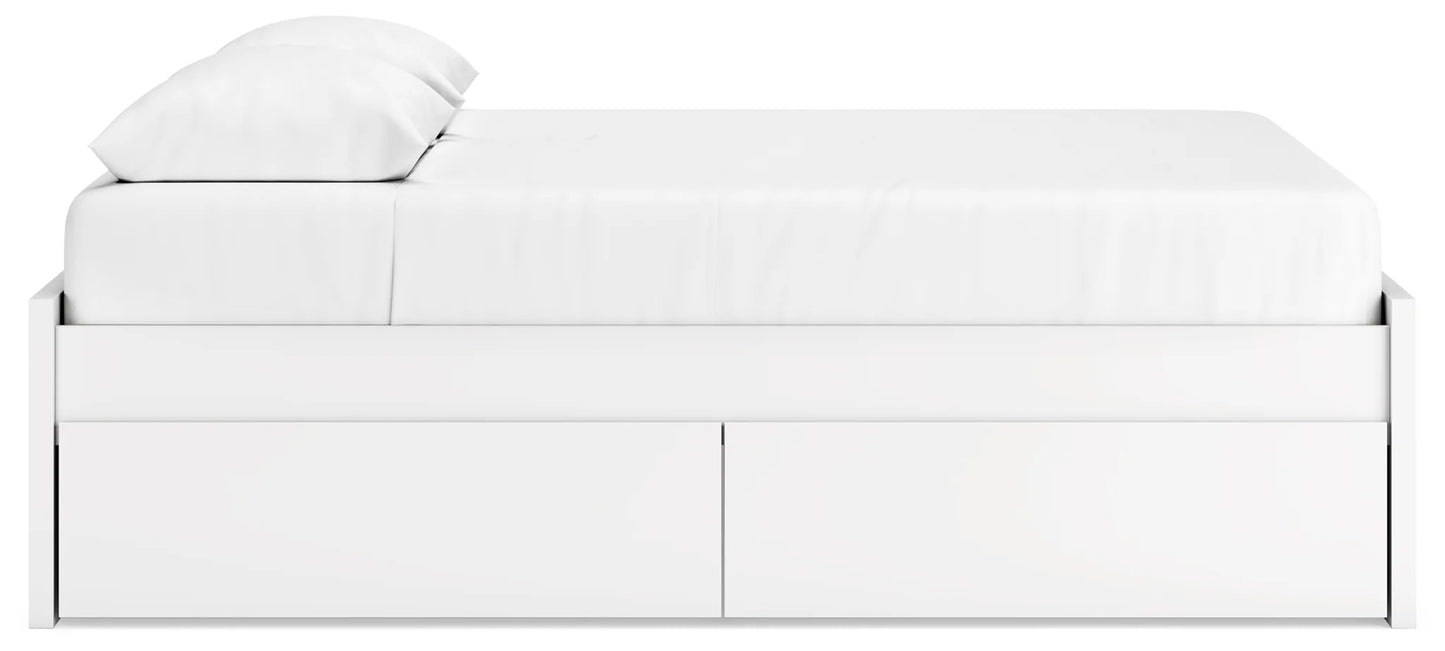 Onita - White - Queen Platform Bed With 2 Side Storage
