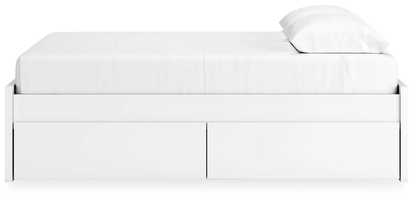 Onita - White - Queen Platform Bed With 2 Side Storage