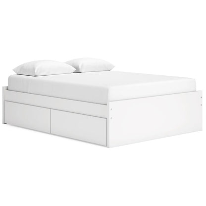 Onita - White - Queen Platform Bed With 2 Side Storage