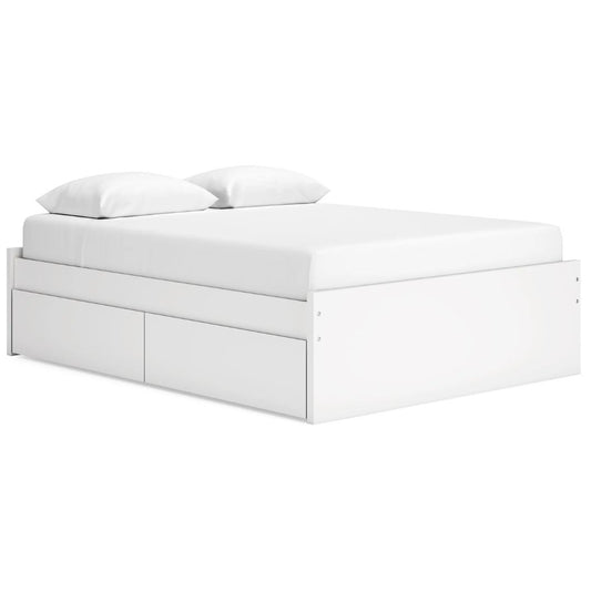 Onita - White - Queen Platform Bed With 2 Side Storage