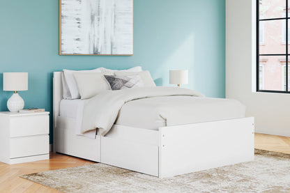 Onita - White - Full Panel Platform Bed With 2 Side Storage