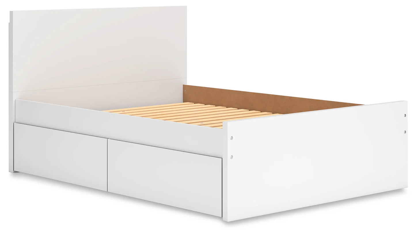 Onita - White - Full Panel Platform Bed With 2 Side Storage