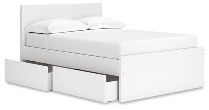 Onita - White - Full Panel Platform Bed With 2 Side Storage
