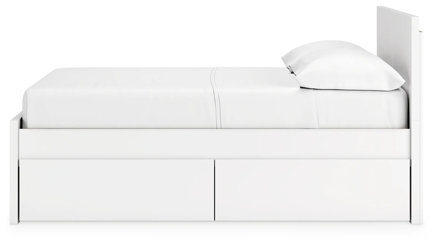 Onita - White - Full Panel Platform Bed With 2 Side Storage
