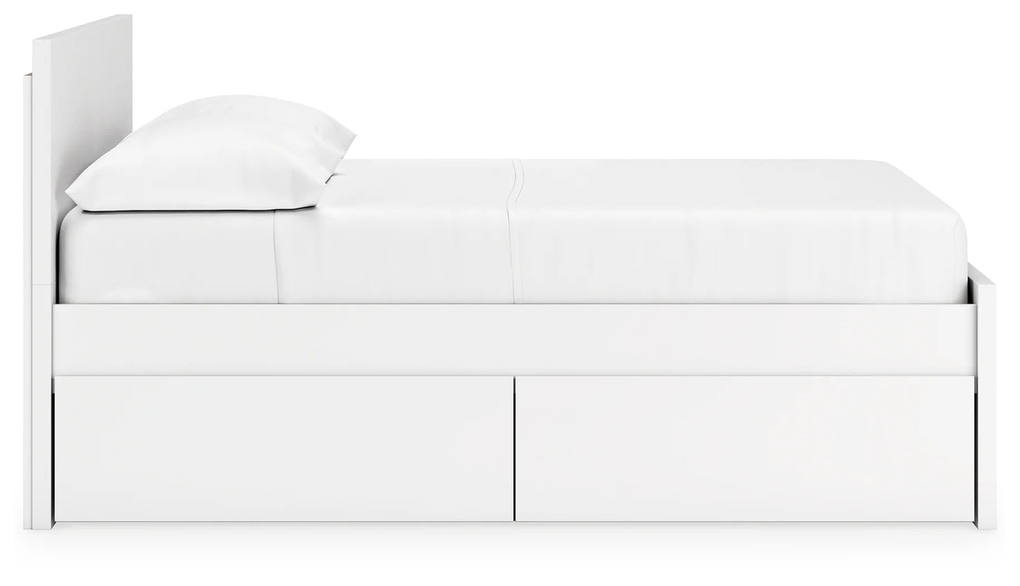 Onita - White - Full Panel Platform Bed With 2 Side Storage