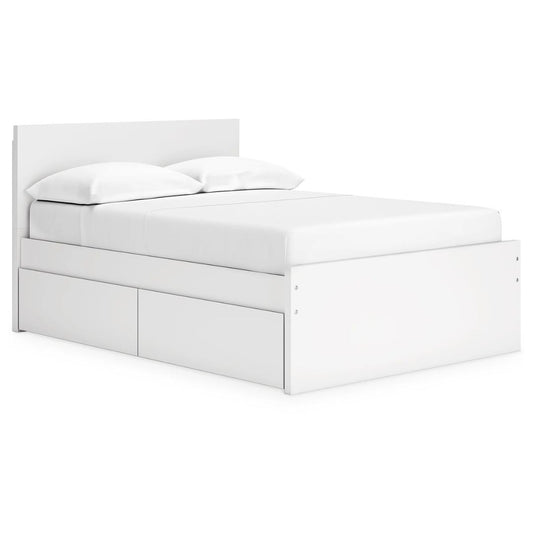 Onita - White - Full Panel Platform Bed With 2 Side Storage