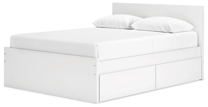 Onita - White - Queen Panel Platform Bed With 2 Side Storage
