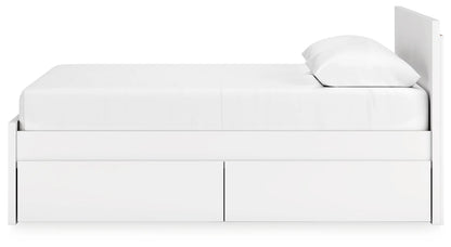 Onita - White - Queen Panel Platform Bed With 2 Side Storage