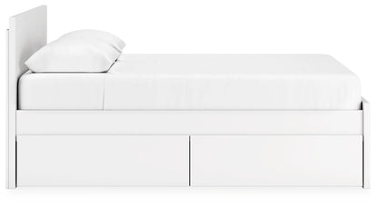 Onita - White - Queen Panel Platform Bed With 2 Side Storage