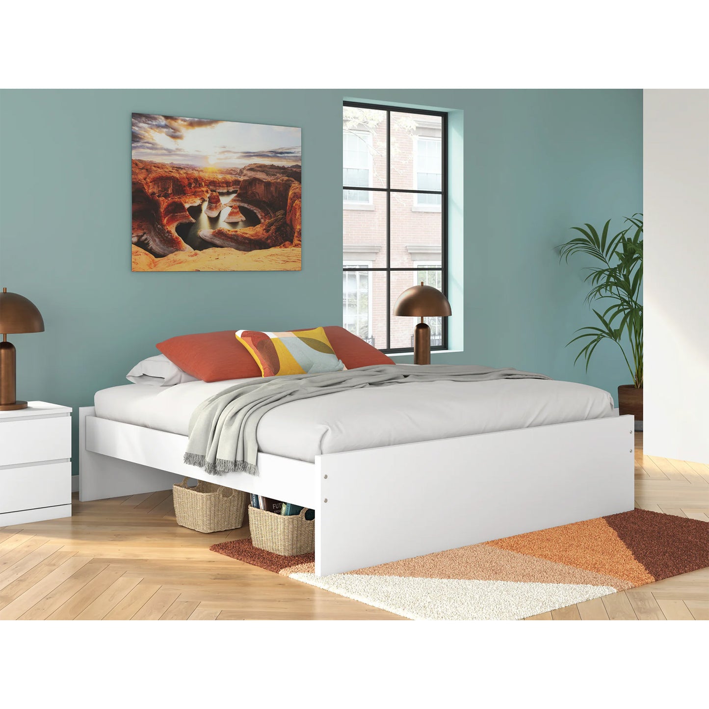 Onita - White - King Platform Bed