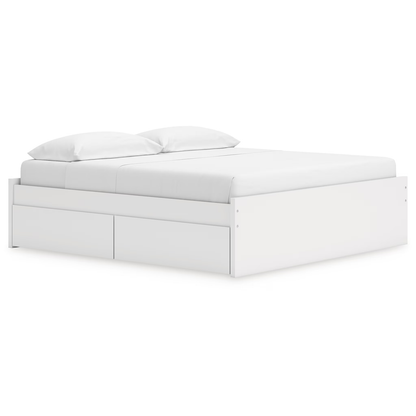 Onita - White - King Platform Bed With 2 Side Storage