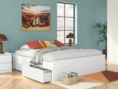 Onita - White - King Platform Bed With 2 Side Storage