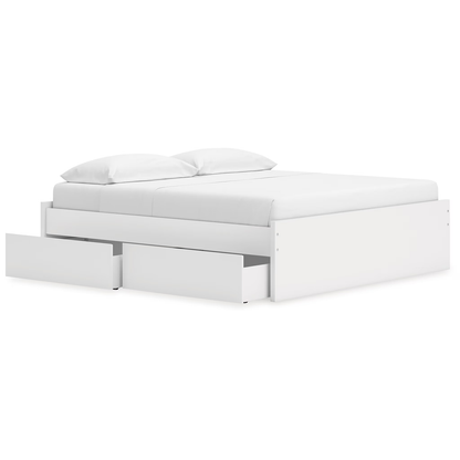 Onita - White - King Platform Bed With 2 Side Storage