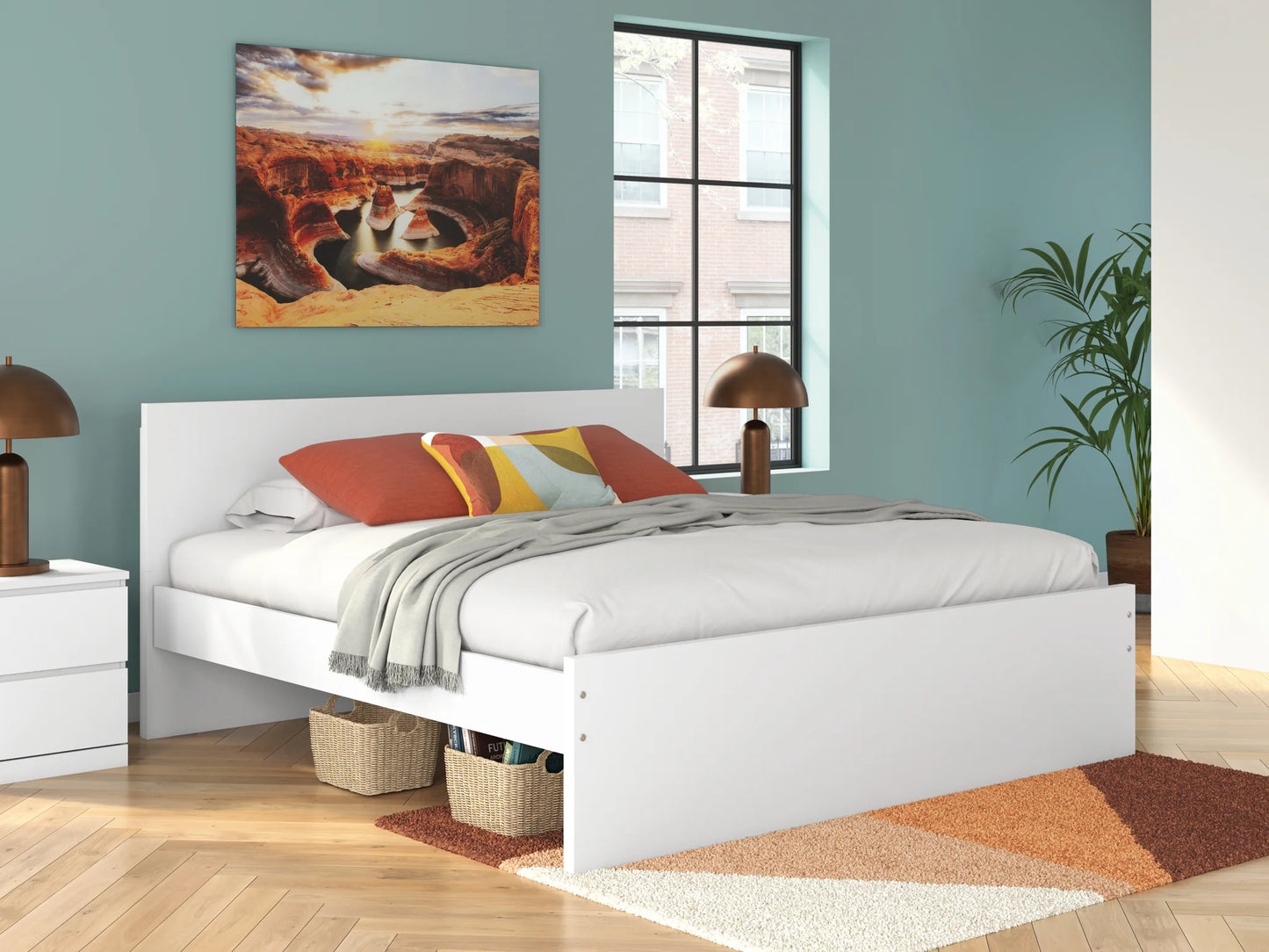 Onita - White - King Panel Platform Bed