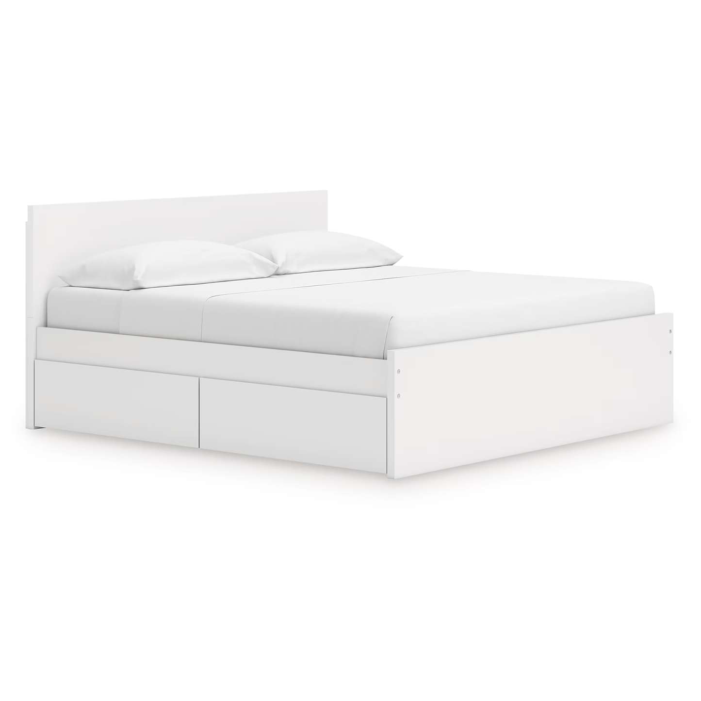 Onita - White - King Panel Platform Bed With Storage