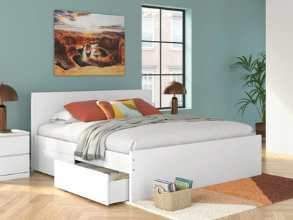 Onita - White - King Panel Platform Bed With 2 Side Storage