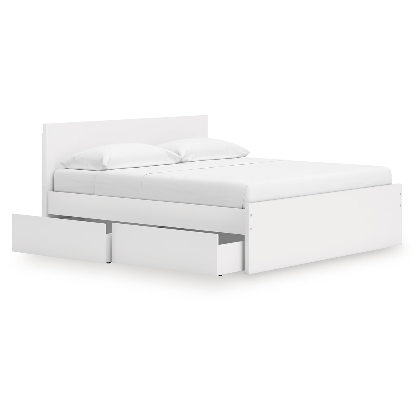 Onita - White - King Panel Platform Bed With 2 Side Storage