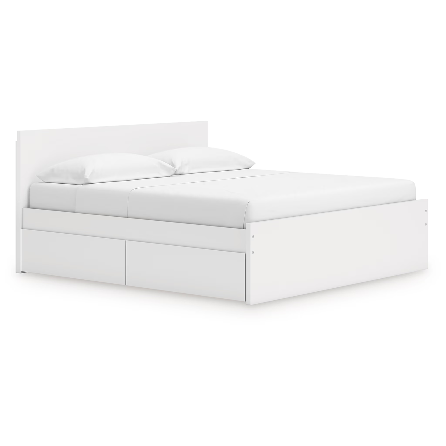 Onita - White - King Panel Platform Bed With 2 Side Storage