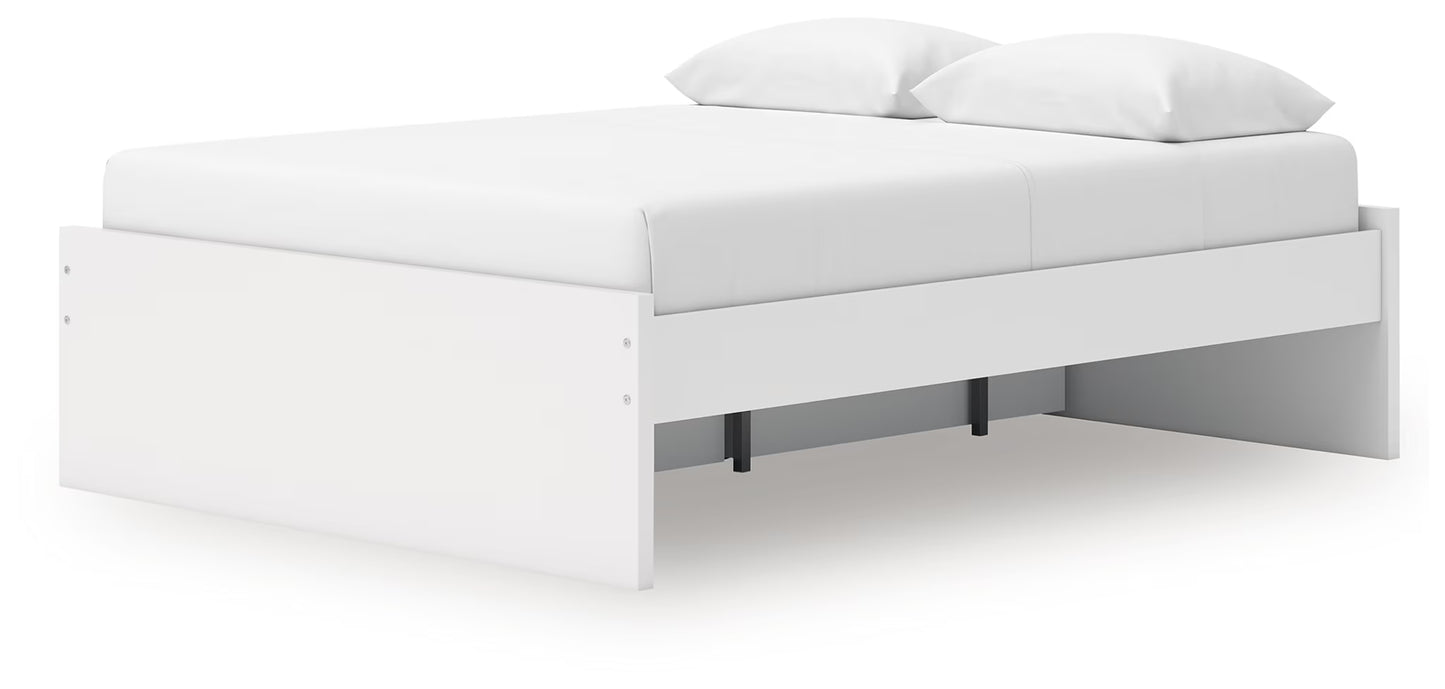 Onita - White - Queen Platform Bed With 1 Side Storage