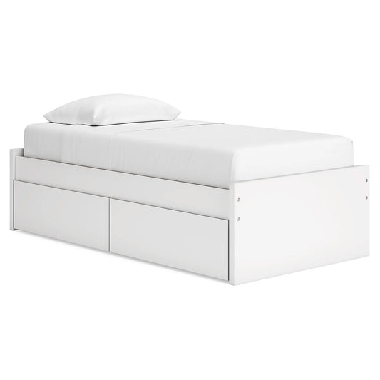 Onita - White - Twin Platform Bed With 1 Side Storage