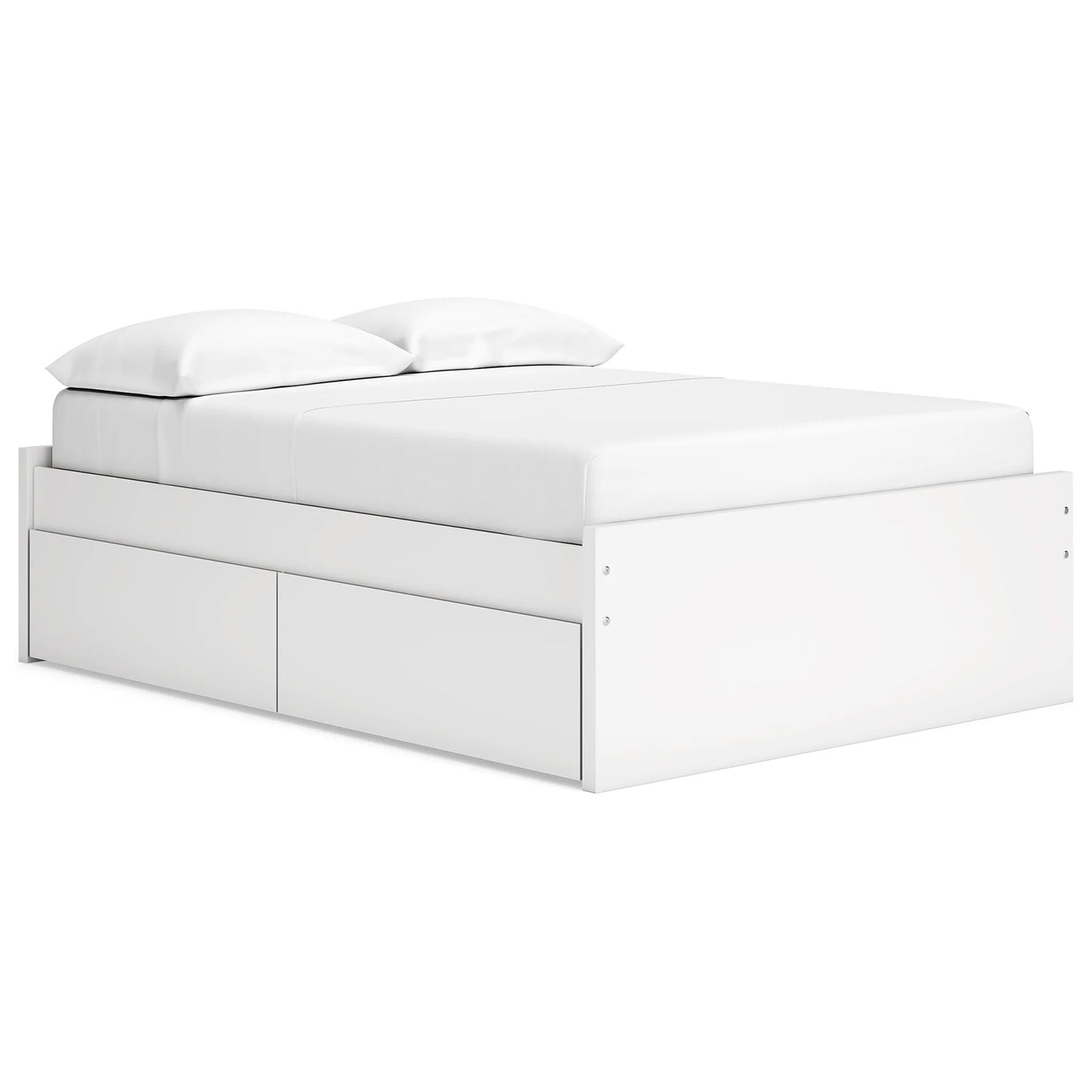 Onita - White - Full Platform Bed With 1 Side Storage