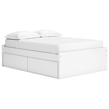 Onita - White - Full Platform Bed With 1 Side Storage