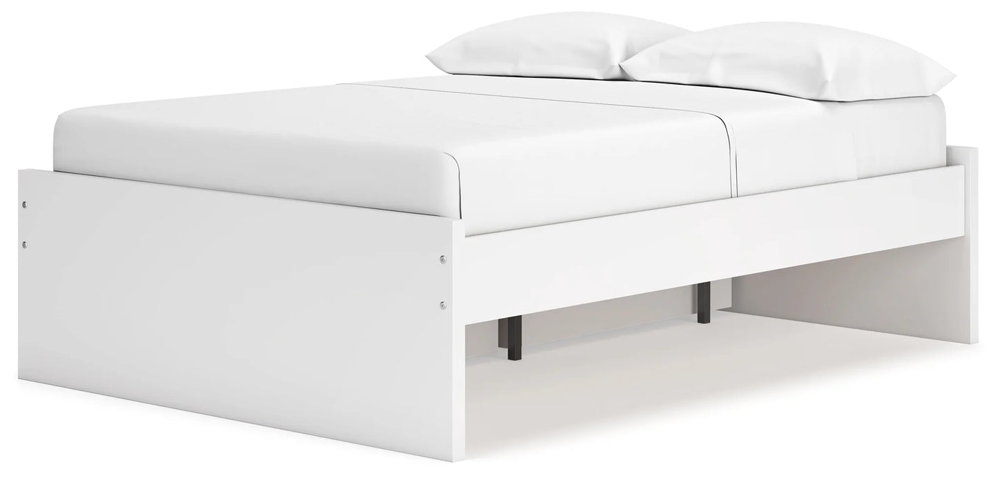 Onita - White - Full Platform Bed With 1 Side Storage