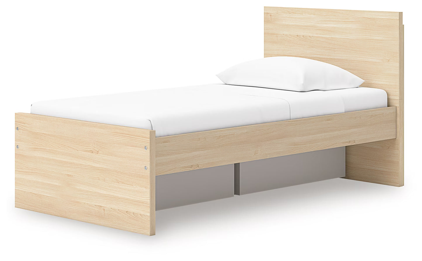 Onita - Natural - Twin Panel Platform Bed With 1 Side Storage